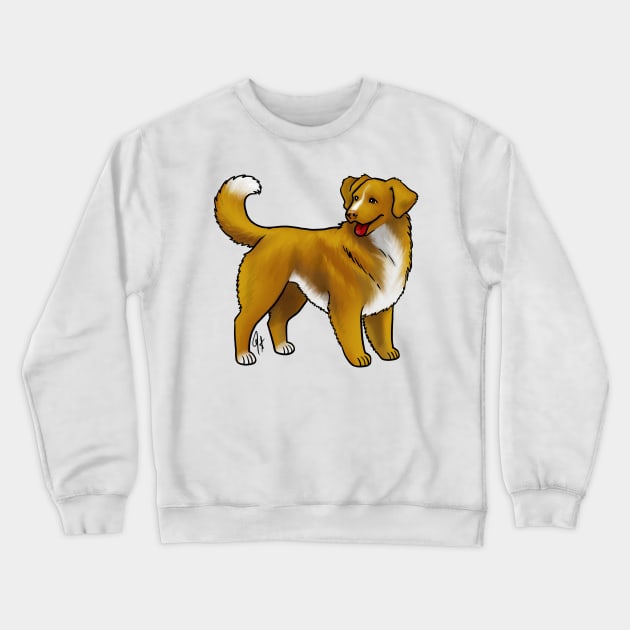 Dog - Nova Scotia Duck Tolling Retriever - Red Gold and White Crewneck Sweatshirt by Jen's Dogs Custom Gifts and Designs